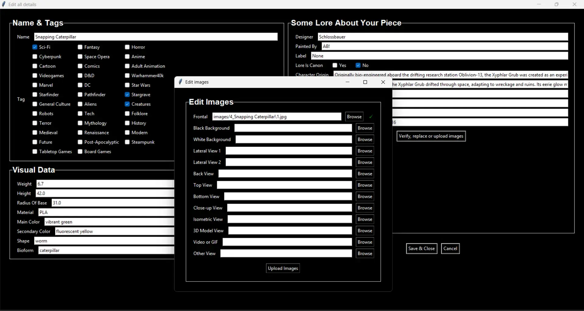 edition module screen upload images